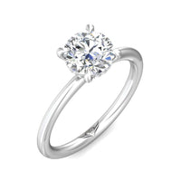 Platinum Round Diamond with Diamond Hidden Halo Engagement Ring, platinum, Long's Jewelers