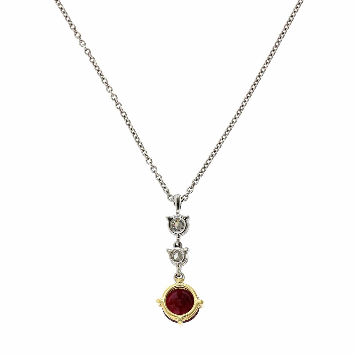 Platinum Ruby and Diamond Drop Pendant, Platinum, Long's Jewelers