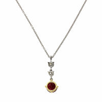 Platinum Ruby and Diamond Drop Pendant, Platinum, Long's Jewelers