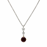 Platinum Ruby and Diamond Drop Pendant, Platinum, Long's Jewelers