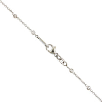 Platinum Sapphire Diamond Halo on Diamond by the Yard Necklace