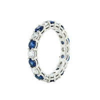 Platinum Sapphire and Diamond Eternity Band, Platinum, Long's Jewelers
