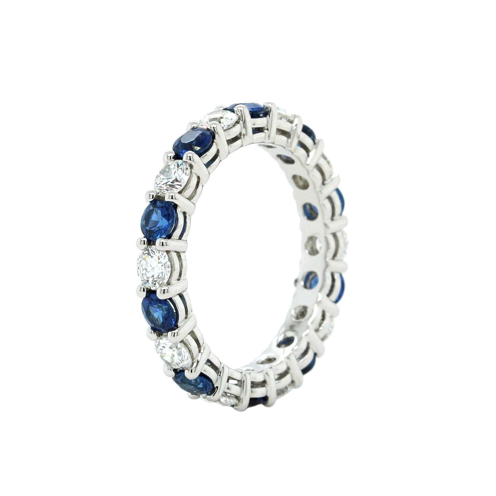 Platinum Sapphire and Diamond Eternity Band, Platinum, Long's Jewelers