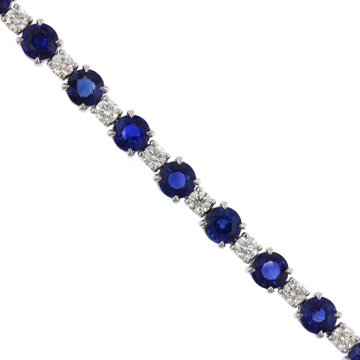 Platinum Sapphire and Diamond Tennis Bracelet