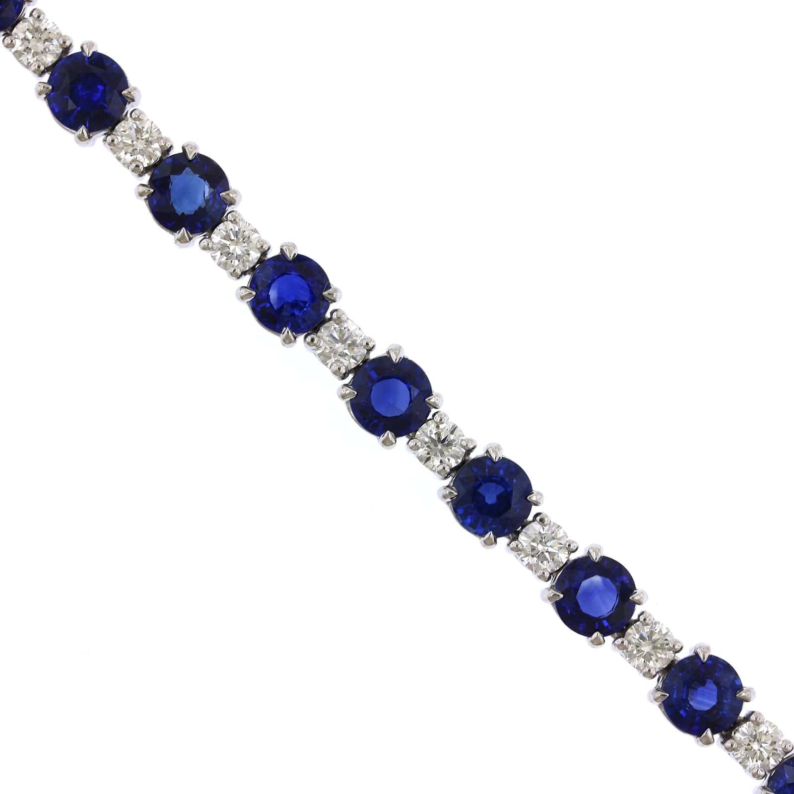 Platinum Sapphire and Diamond Tennis Bracelet