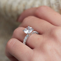 Platinum Shared Prong Engagement Ring Setting