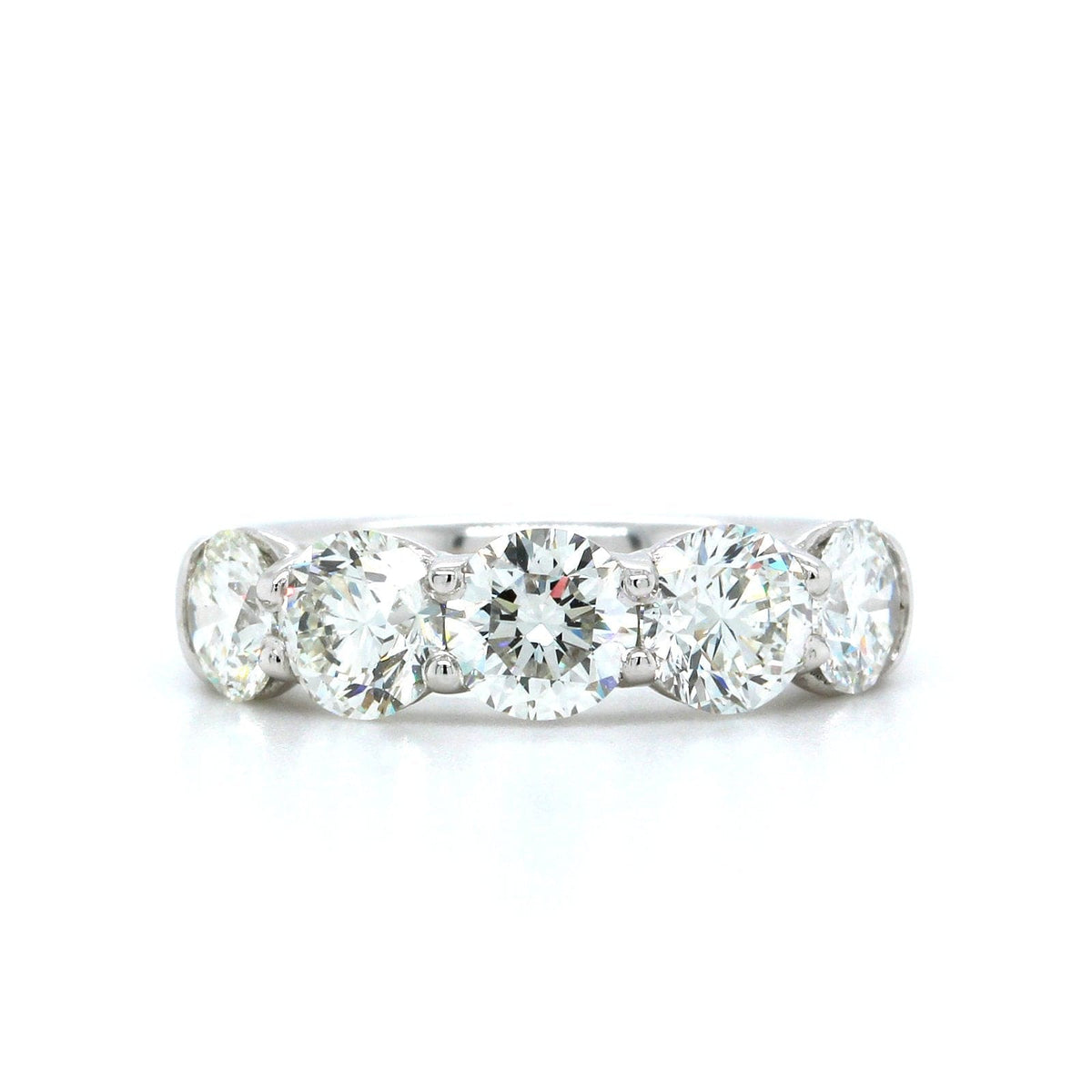 Platinum Shared Prong 5 Stone Diamond Band, Platinum, Long's Jewelers