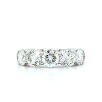 Platinum Shared Prong 5 Stone Diamond Band, Platinum, Long's Jewelers