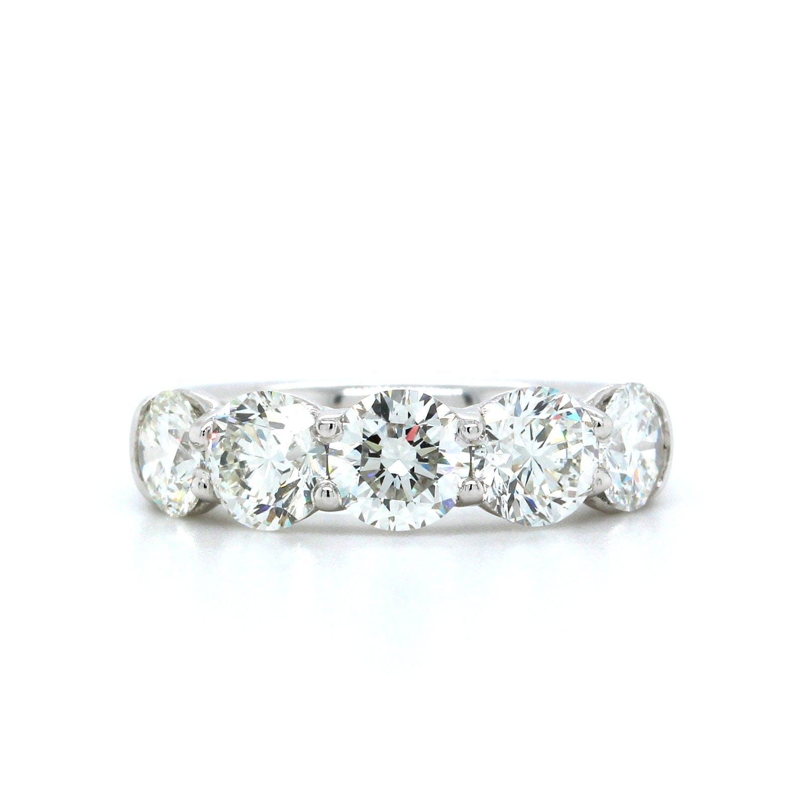 Platinum Shared Prong 5 Stone Diamond Band, Platinum, Long's Jewelers
