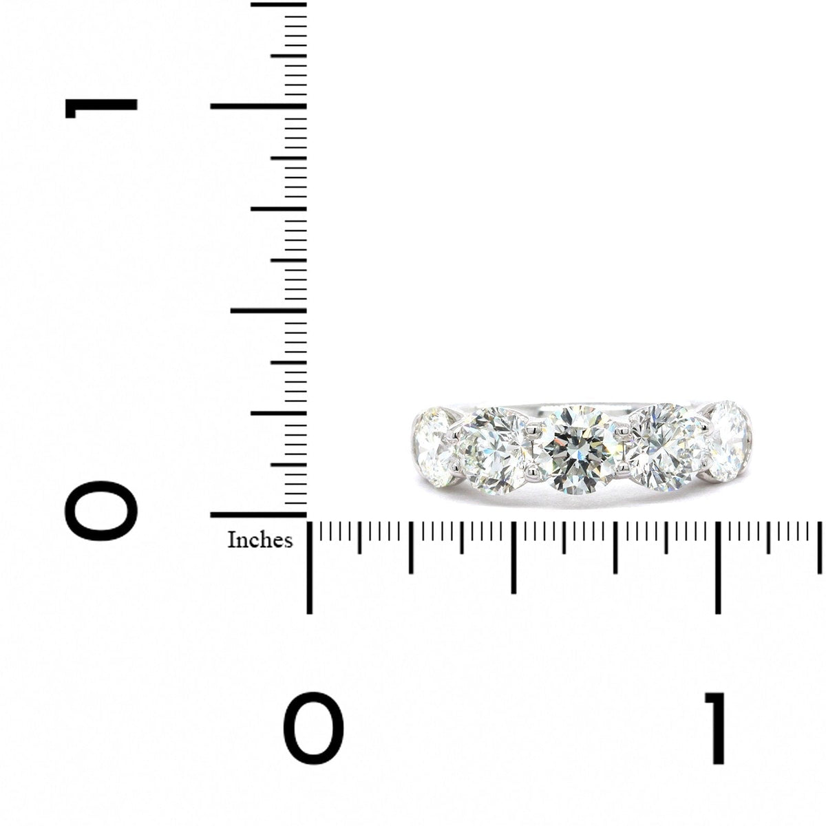 Platinum Shared Prong 5 Stone Diamond Band