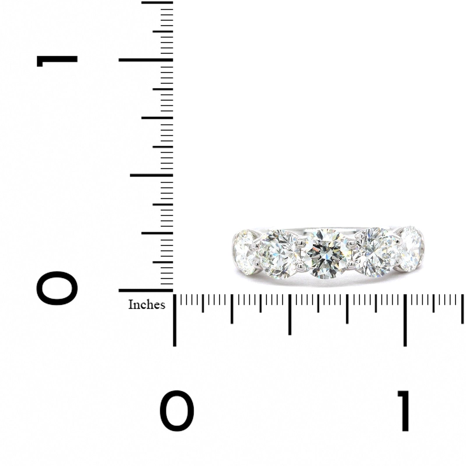 Platinum Shared Prong 5 Stone Diamond Band