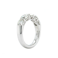 Platinum Shared Prong 5 Stone Diamond Band