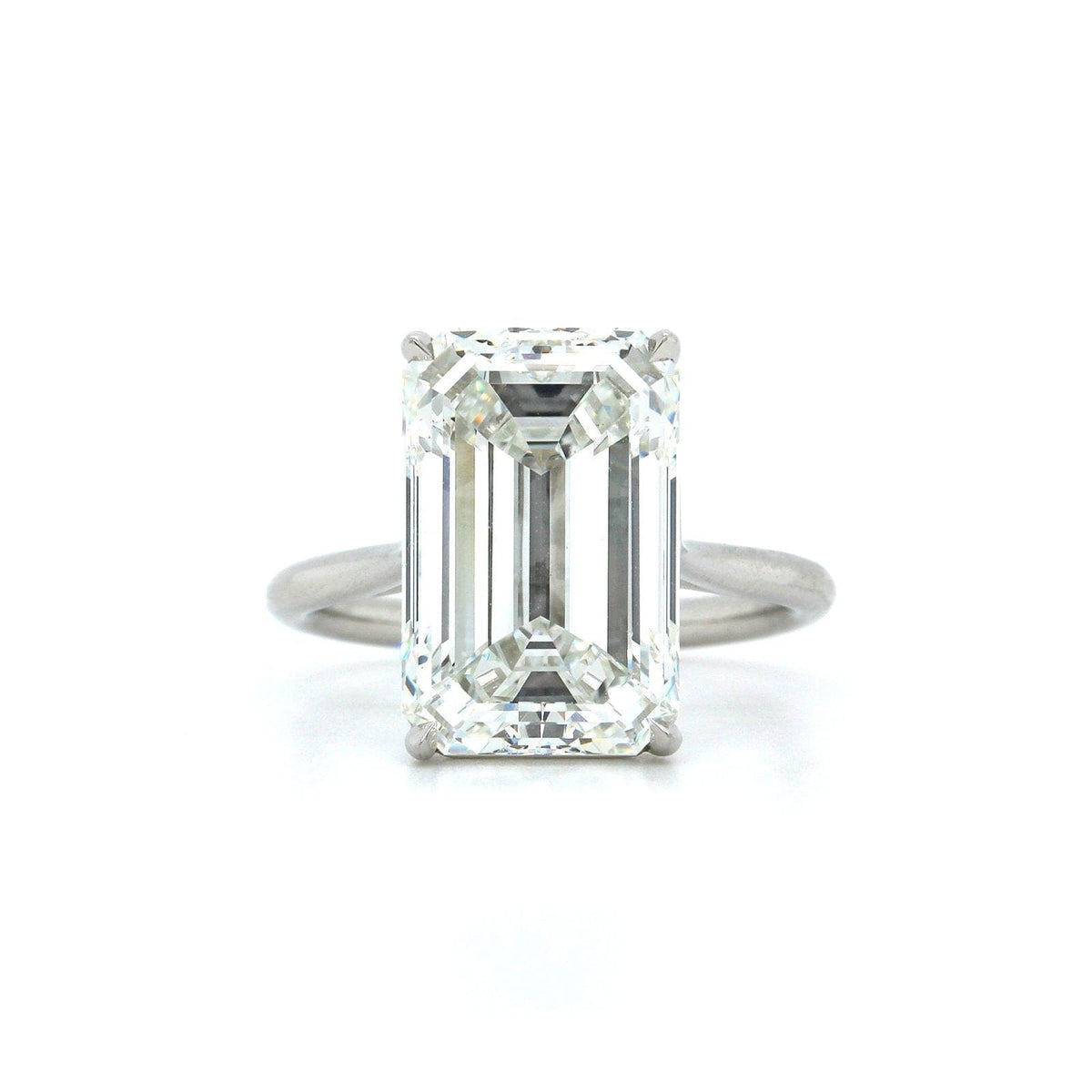 Platinum Solitaire Emerald Cut Diamond Engagement Ring, Platinum, Long's Jewelers