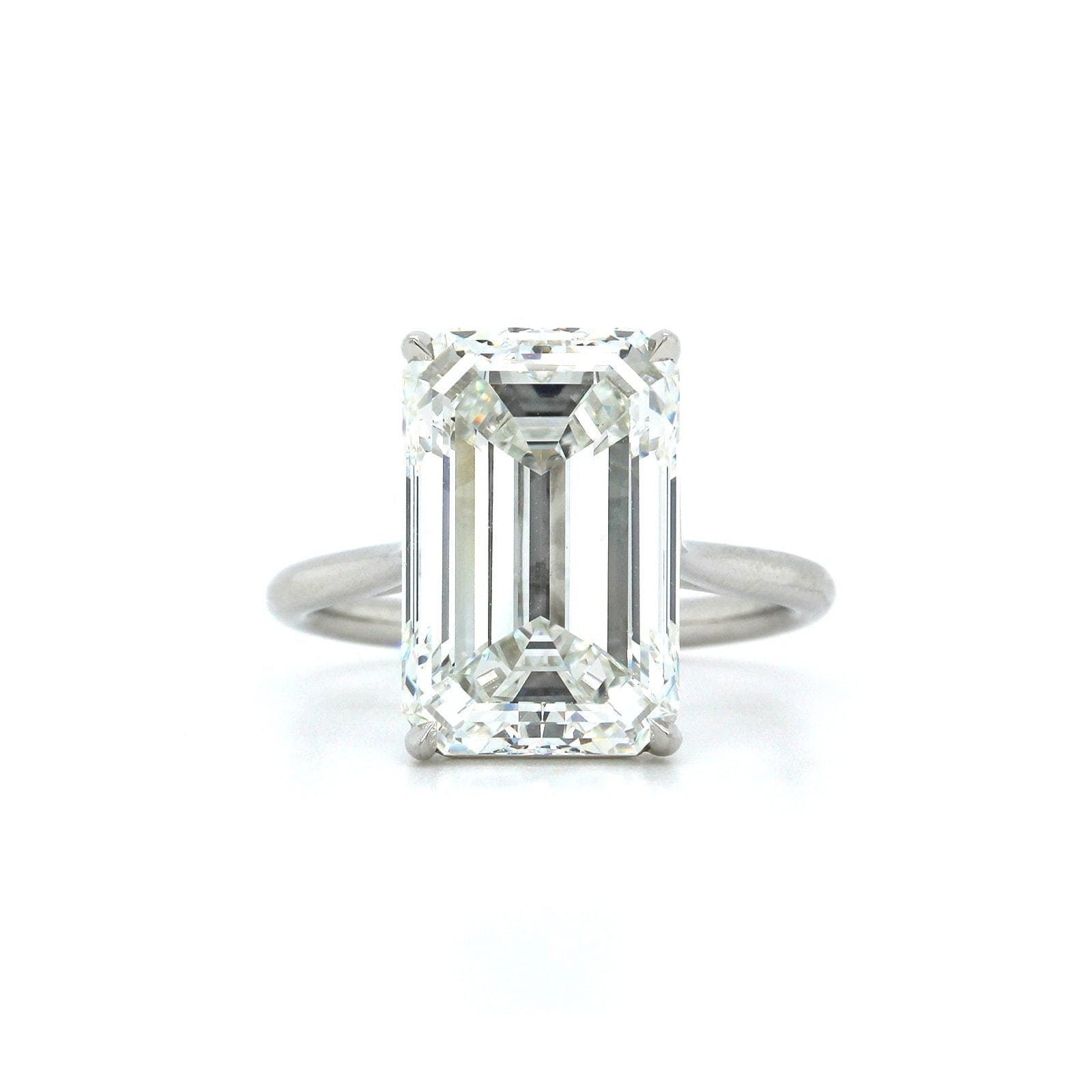 Platinum Solitaire Emerald Cut Diamond Engagement Ring, Platinum, Long's Jewelers