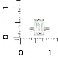 Platinum Solitaire Emerald Cut Diamond Engagement Ring