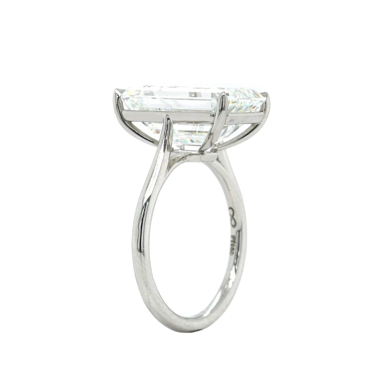 Platinum Solitaire Emerald Cut Diamond Engagement Ring