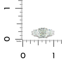 Platinum Three-Stone Cushion Cut Diamond Engagement Ring, Platinum, Long's Jewelers