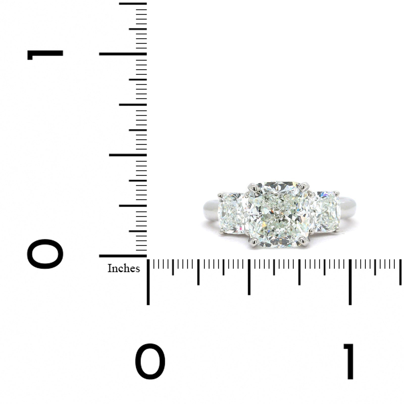 Platinum Three-Stone Cushion Cut Diamond Engagement Ring, Platinum, Long's Jewelers