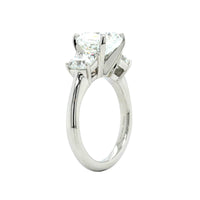 Platinum Three-Stone Cushion Cut Diamond Engagement Ring, Platinum, Long's Jewelers