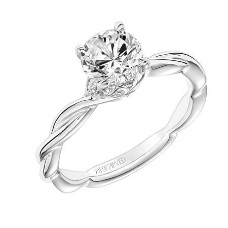 Platinum Twist Diamond Gallery Engagement Ring Setting