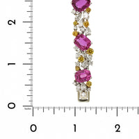 Oscar Heyman Platinum and 18K Yellow Gold Pink Sapphire and Diamond Bracelet
