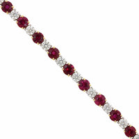 Platinum and 18K Yellow Gold Ruby and Diamond Tennis Bracelet, platinum and yellow gold, Long's Jewelers