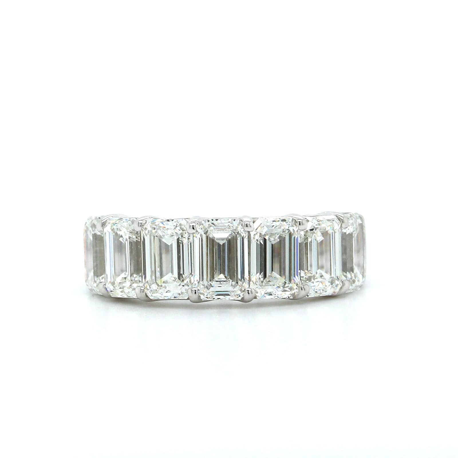 Platinum 7 Stone Emerald Cut Diamond Band, Platinum, Long's Jewelers