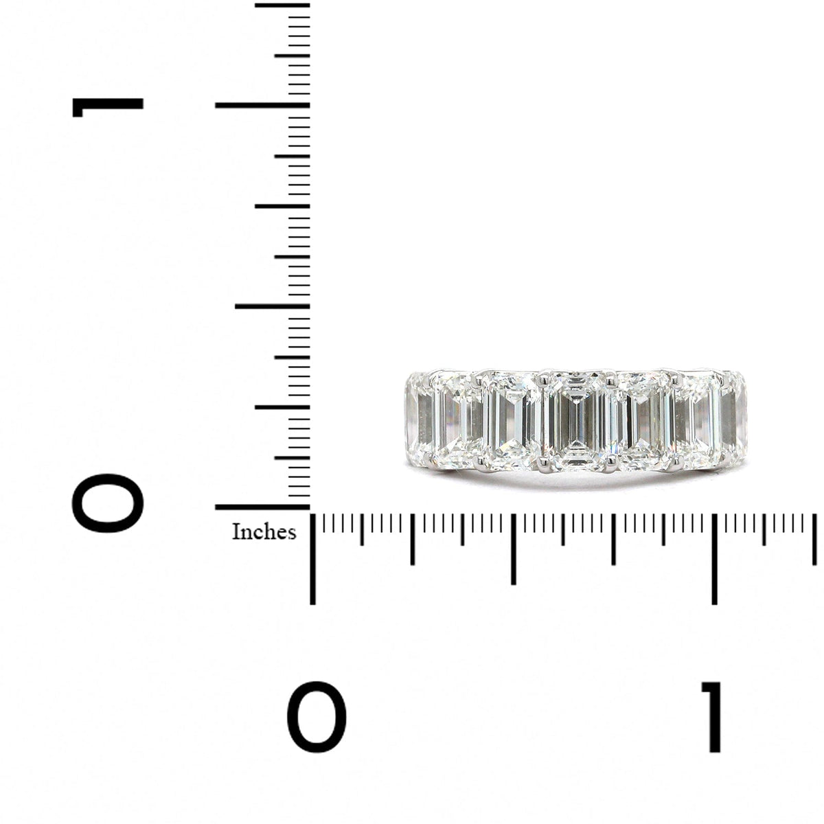 Platinum 7 Stone Emerald Cut Diamond Band, Platinum, Long's Jewelers
