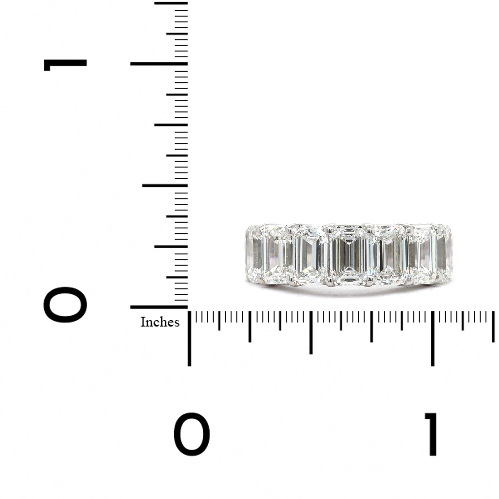 Platinum 7 Stone Emerald Cut Diamond Band, Platinum, Long's Jewelers