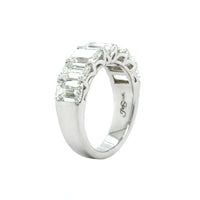 Platinum 7 Stone Emerald Cut Diamond Band, Platinum, Long's Jewelers