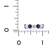 Platinum 7 Stone Sapphire and Diamond Band, Platinum, Long's Jewelers