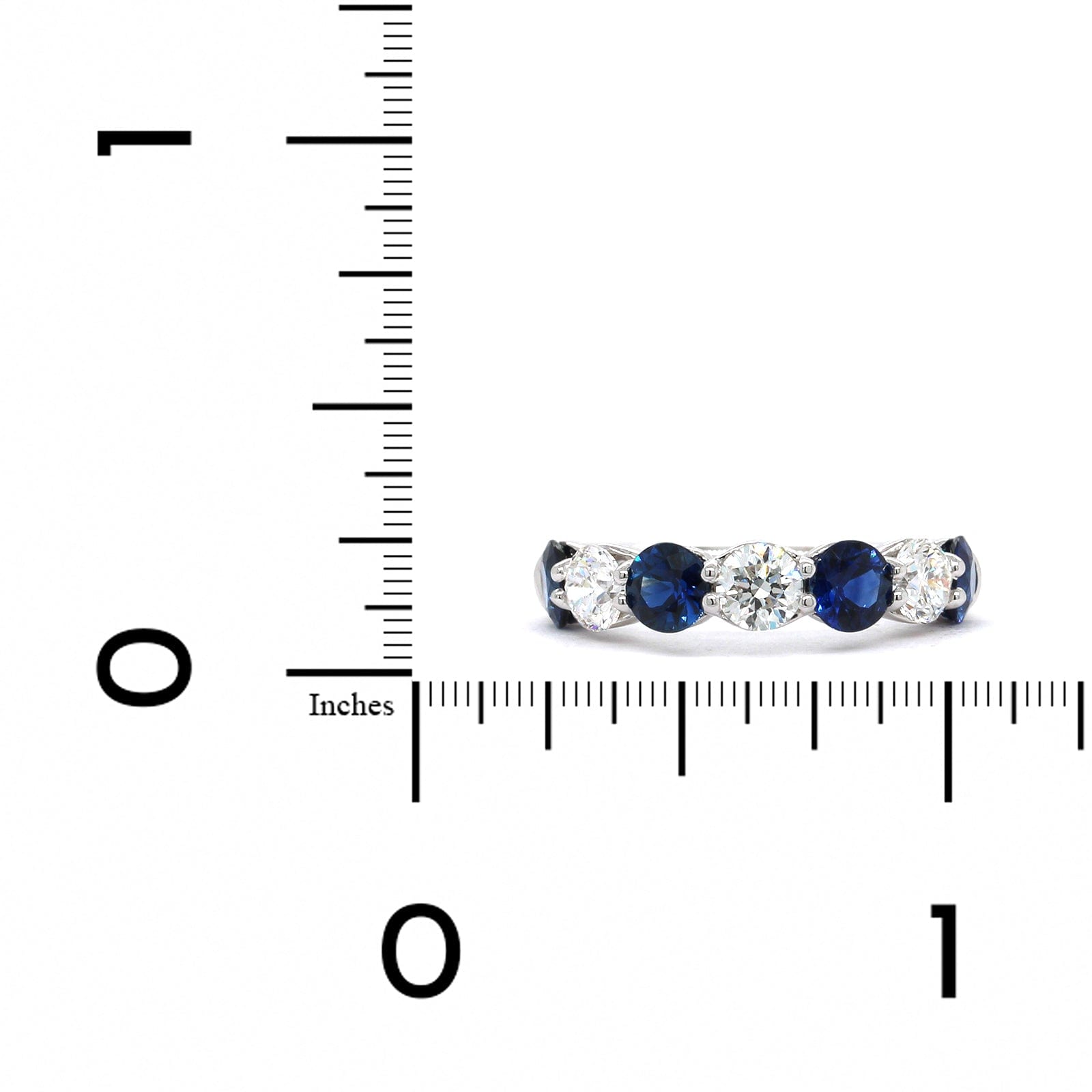 Platinum 7 Stone Sapphire and Diamond Band, Platinum, Long's Jewelers