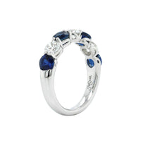 Platinum 7 Stone Sapphire and Diamond Band, Platinum, Long's Jewelers