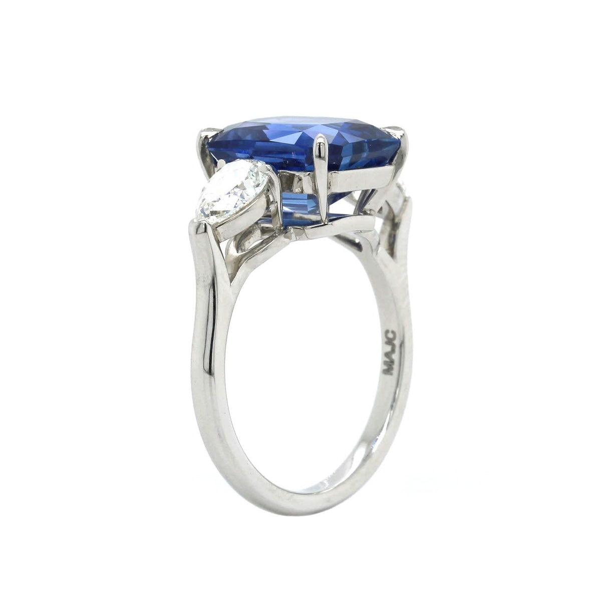 Platinum Round Sapphire Diamond Halo Stud Earrings, Platinum, Long's Jewelers