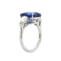 Platinum Round Sapphire Diamond Halo Stud Earrings, Platinum, Long's Jewelers