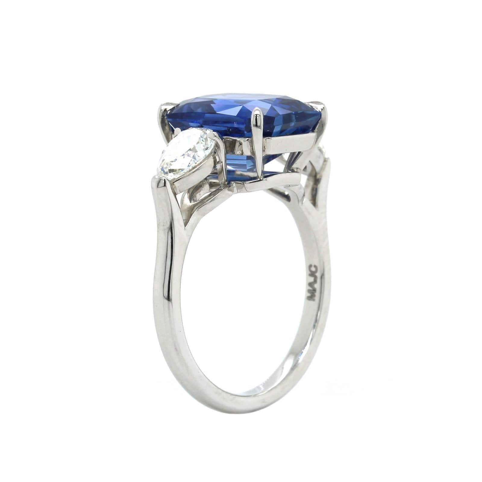 Platinum Round Sapphire Diamond Halo Stud Earrings, Platinum, Long's Jewelers
