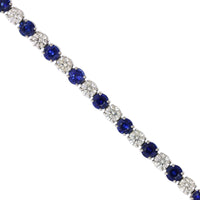 Platinum Sapphire and Diamond Tennis Bracelet, Platinum, Long's Jewelers