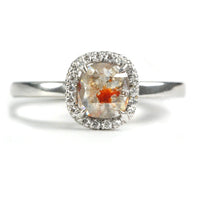 18K White Gold Rose Cut Diamond Ring