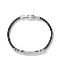 Pyramid Black Leather ID Bracelet
