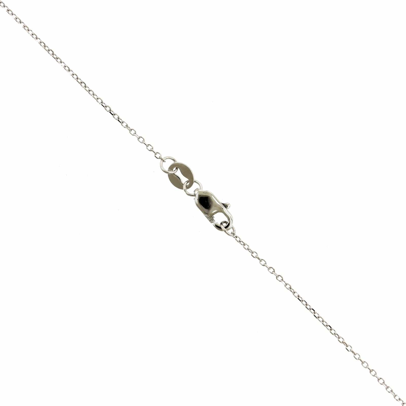 14K White Gold Round Aquamarine Diamond Halo Necklace