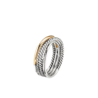 Crossover Narrow Ring with 18K Yellow Gold