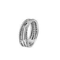 X Crossover Ring with Diamonds