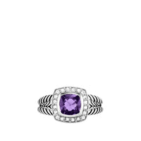 Petite Albion Ring with Black Orchid and Diamonds