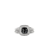 Petite Albion Ring with Black Onyx and Diamonds