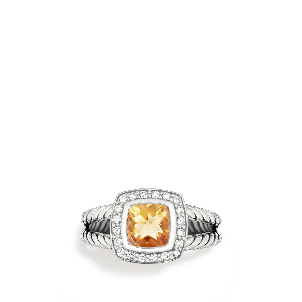 Petite Albion Ring with Citrine and Diamonds