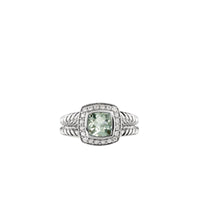 Petite Albion Ring with Prasiolite and Diamonds