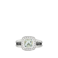 Petite Albion Ring with Prasiolite and Diamonds
