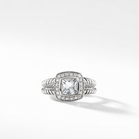 Petite Albion Ring with White Topaz and Diamonds