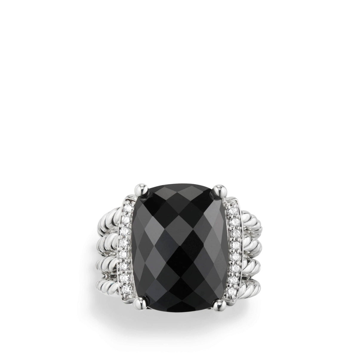 Ring with Black Onyx and Diamonds