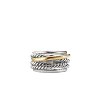 Crossover Narrow Ring with Gold